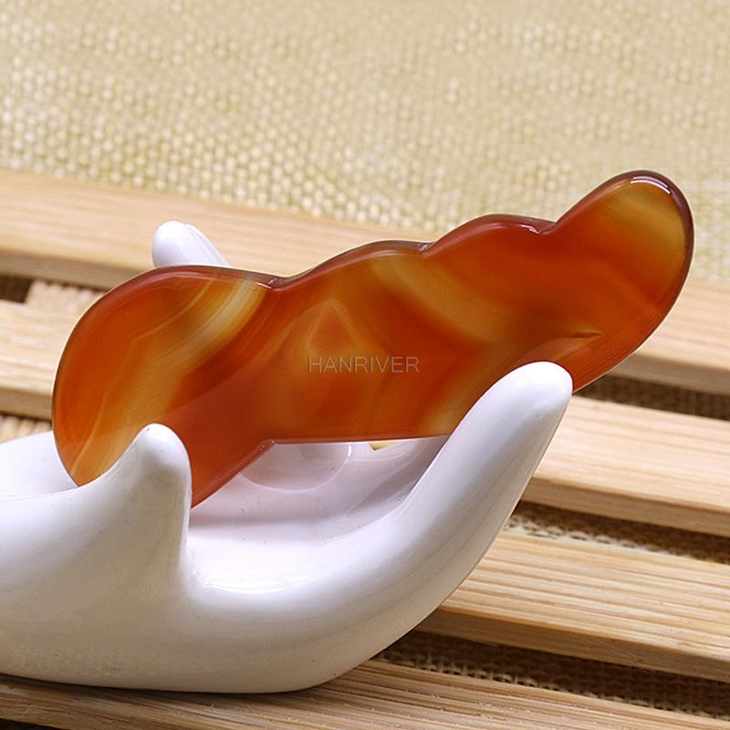 Gua Sha Tool Rose Quartz - Quarzo rosa naturale Giada Guasha Bordo