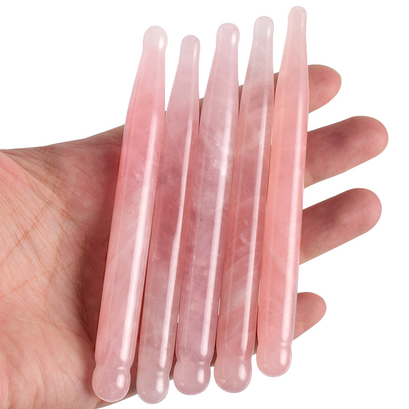 Gua Sha Tool Rose Quartz - Penna per massaggio oculare Pietra di
