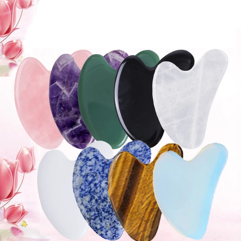 Gua Sha Tool Rose Quartz - 10 pz giada naturale Gua Sha
