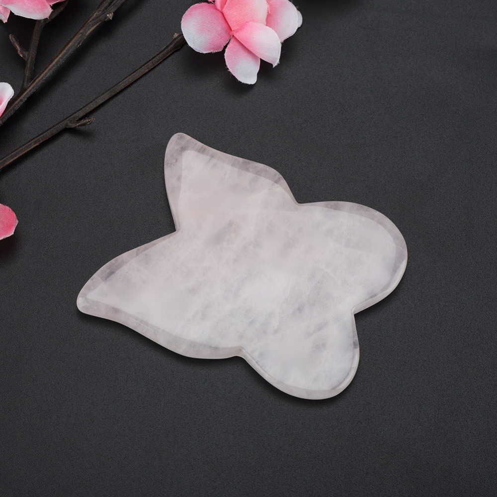 Gua Sha Tool Rose Quartz - Kit per il Viso con Pietra