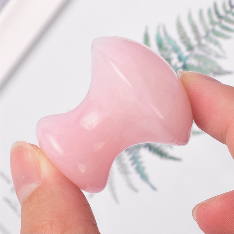 Gua Sha Tool Rose Quartz - 1pc Forma di Fungo Guasha Massaggio