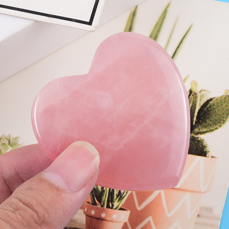 Gua Sha Tool Rose Quartz - Quarzo rosa a forma di cuore